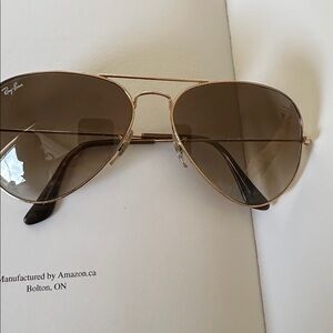 Ray-Ban Aviator Sunglasses - gold and brown